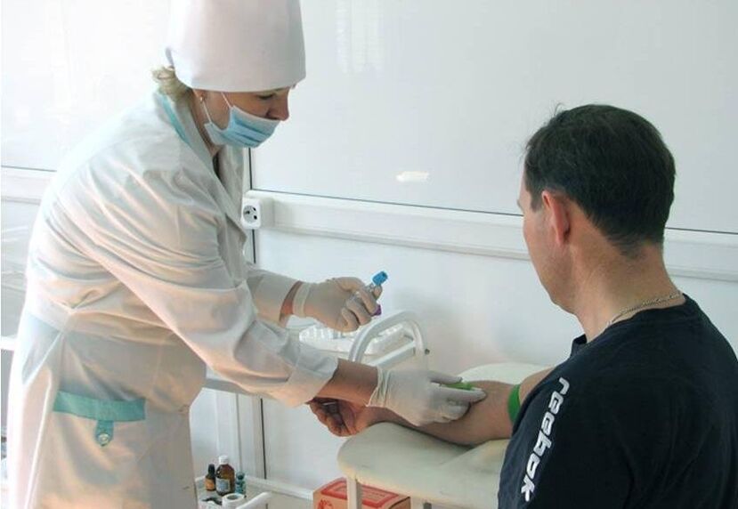 Draw blood for parasite testing